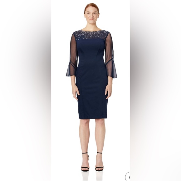 Alex Evenings Midnight Blue Embellished Gown - Picture 1 of 3